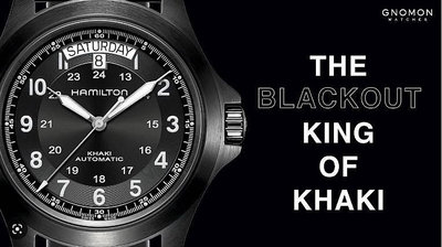 [全新] Hamilton漢彌爾頓Khaki King經典卡其軍錶王者 黑鋼皮帶款