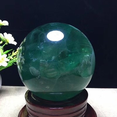 【熱賣下殺】天然藍綠瑩石水晶球晶體超透,直徑10.5厘米,招財旺運,有球必贏