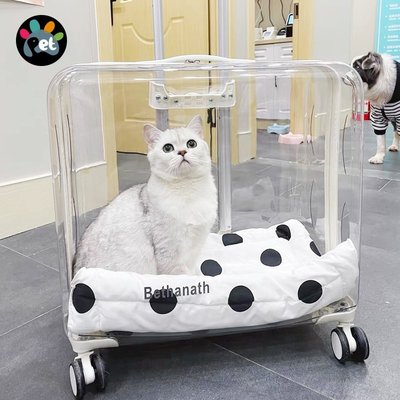 貓包拉桿箱超大狗狗太空艙寵物外出便攜行李箱貓咪背包大容量兩只~特價