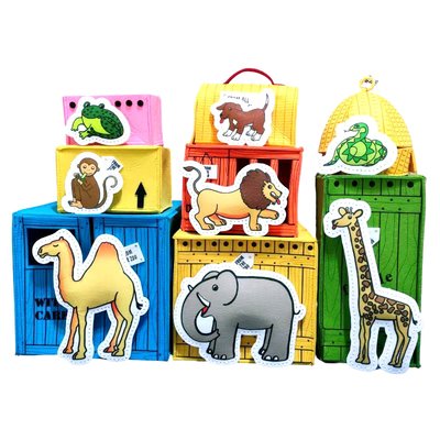 特價！Dear zoo親愛的動物園立體箱子繪本教具配套動物園動物
