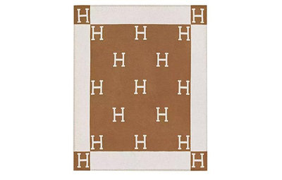 HERMES Avalon 羊毛輕薄毛毯空調毯  棕色