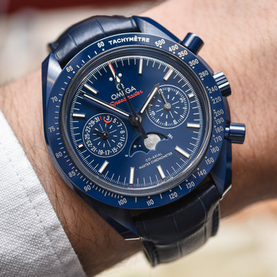 OMEGA 歐米茄 手錶 機械錶 44mm 登月錶 超霸 月之藍面 304.93.44.52.03.001