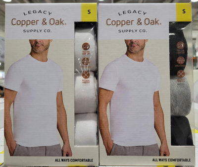 【小如的店】COSTCO好市多代購~COPPER &amp; OAK 男圓領短袖上衣/T恤/內衣(一組3件)亞洲尺寸 139399