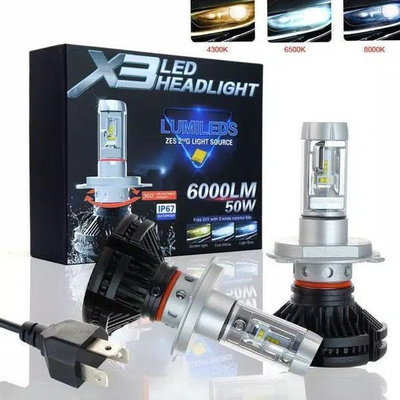 【HI】台灣現貨優質 Led 大燈汽車大燈 H4 HB3 H11 H7 飛利浦 X3 最佳質量 3 色強光眩光  市