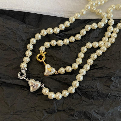 【二手】，Vivienne Westwood西太后愛心珍珠項鏈  西太后這款項鏈簡直了，