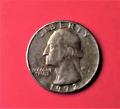 【真善美】美國錢幣---年-25分( Quarter Dollar)-- 華盛頓總統-(自然氧化)-(髮髻旁有D字)-