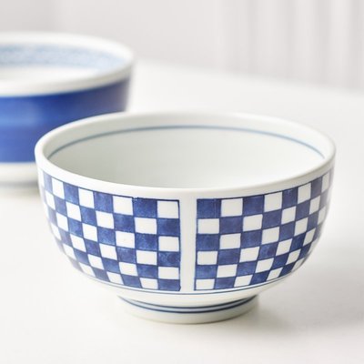 日本進口波佐見燒藍繪繪變禮盒和風陶瓷家用面碗套裝大湯碗沙拉碗