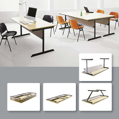 【沙發世界家具】美式對坐摺疊桌〈Y361056-04〉工作桌/辦公桌/會議桌/書桌
