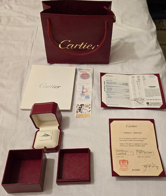 Cartier 卡地亞 經典 1895系列 單鑽戒指 鉑金 0.52克拉