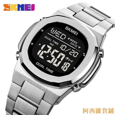 阿西雜貨鋪Skmei 原創品牌數字運動手錶男士倒數計時器計時鬧鐘背光手錶防水時鐘