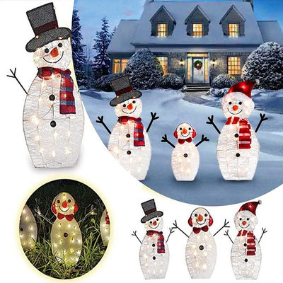 聖誕雪人燈雪人燈籠照明新年戶外節日燈飾聖誕裝飾品