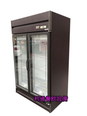 《利通餐飲設備》木紋色 2門玻璃冰箱 雙門冷藏冰箱 兩門冷藏玻璃冰箱 西點櫥 冰箱=