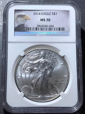 新 NGC MS70分滿分2014年美國鷹洋自由女神銀幣