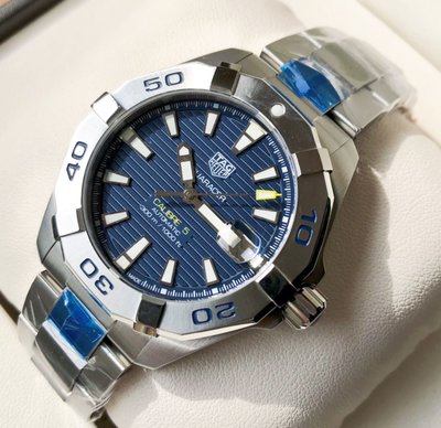 TAG HEUER Aquaracer Calibre 5 藍色面錶盤 銀色不鏽鋼錶帶 男士 自動機械錶 WBD2112.BA0928 豪雅 競潜 300米