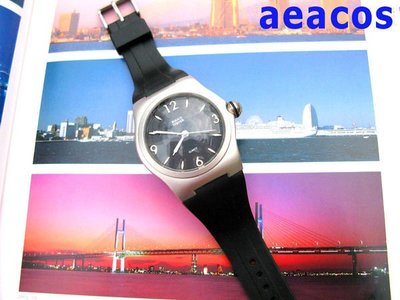 AEACOS@古董 古著 vintage retro MODs 品牌 BIJOUX TERNER 率性男孩風黑色錶帶大錶面手錶