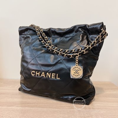Chanel 22 BAG 垃圾袋 全新 現貨 垃圾袋包 小號 黑色 黑金 22bag AS3260 北市可面交 刷卡分期