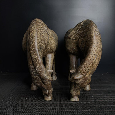 戰國青銅飲水馬高29厘米寬39厘米重7.2公斤（）192036683【萬寶樓】銅器 佛像 擺件