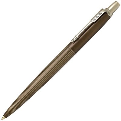 PARKER派克 JOTTER記事 卡萊爾褐細紋鋼桿白夾 原子筆 附0.55mm中油筆芯 P2002129