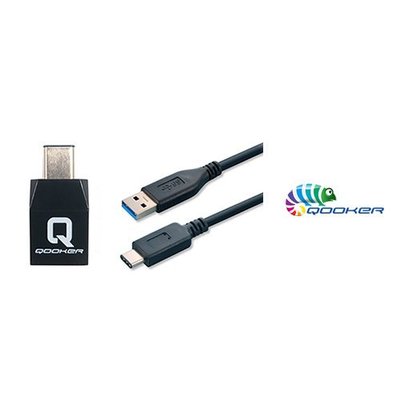 【Qooker 酷可】USB 3.1 TYPE-C 傳輸充電線+轉接器配件組 (盒裝)