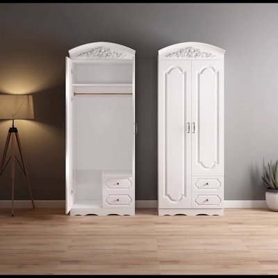 歐式衣柜簡約現代經濟型家用臥室組裝白色開門出租房收納柜儲物衣