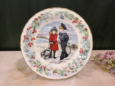 【卡卡頌 歐洲古董】英國 Wedgwood 聖誕 耶誕 瓷盤 裝飾盤 p1908 ✬