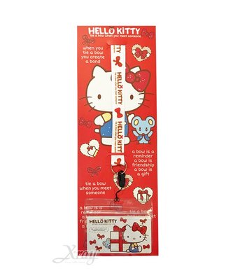 Hello Kitty蝴蝶結 彩色織帶證件套，開學/開學用具/收納包/悠遊卡套/證件套，X射線【CC669194】