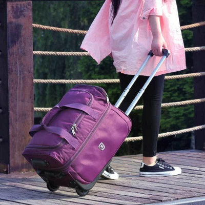 【現貨】手提拉桿包學生住宿超大容量行李包男女旅行包帆布登機箱20