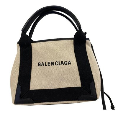 Balenciaga 舊 CABAS XS爆 白色 單寧 帆布 子母 兩用包 390346