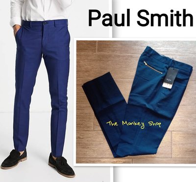 【 The Monkey Shop】頂級好貨 葡萄牙製 全新正品 PAUL SMITH 海軍藍羊毛西裝褲 長褲