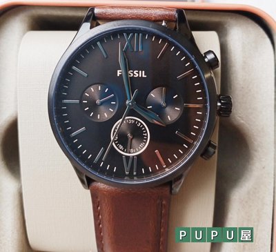 *PUPU屋* FOSSIL BQ2453 三眼 皮革錶帶 手錶 腕錶 全新 現貨
