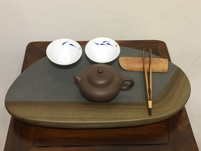 佳林居藝術文物館 濁水溪雙色石心茶盤 個人型小茶盤