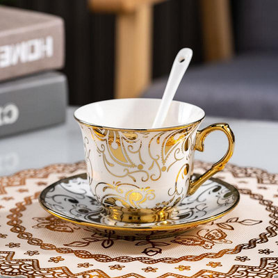 咖啡杯 茶杯 馬克杯 耐熱杯 咖啡用具 牛奶杯 交換禮物咖啡杯陶瓷英式下午茶具奢華茶杯古代宮廷風家用客廳美容院茶杯