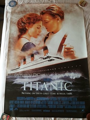 鐵達尼號 TITANIC (英大版) 原版電影海報(單面 大尺寸) 2款一套合賣.李奧納多 凱特·溫絲蕾