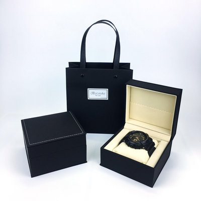 高檔拉絲pu皮翻蓋枕包手表盒 LED帶燈男女士手表環收納包裝禮物盒