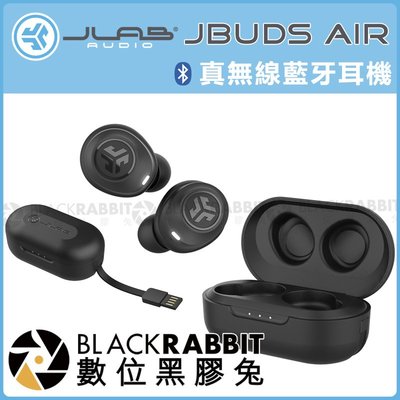 數位黑膠兔【 JLab JBuds Air 真無線藍牙耳機 黑色 】運動 無線 可調EQ 藍芽5.0 防水 USB 充電