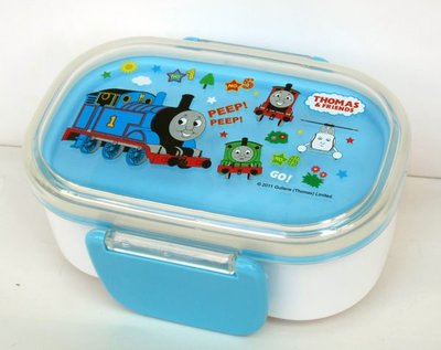 【卡漫迷】 Thomas 保鮮盒 ㊣版 點心盒 便當盒 水果盒 台灣製 雙層式 湯瑪士 小火車頭 耐熱塑膠 野餐 兒童