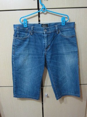 衣市藍~BLUE WAY 鬼洗牛仔短褲 (W34~) (221005)
