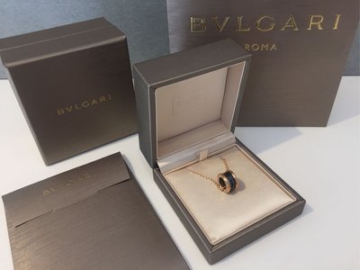 全新 BVGLARI B.zero 18K金鑲飾黑色陶瓷 寶格麗品牌經典項鍊 玫瑰金鍊帶 真品復興SOGO保卡