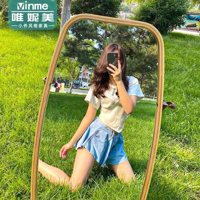 現貨熱銷-ins風戶外拍照網紅服裝店半身鏡子全身鏡自拍外拍景野餐jk穿衣鏡爆款