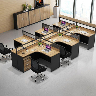 家具辦公桌椅組合簡約現代隔斷屏風卡座46人位職員辦公桌l型工位
