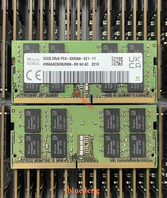 SK海力士筆電記憶體DDR4 32G 2RX8 PC4-3200AA-TG1純ECC SODIMM