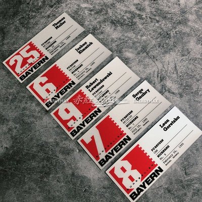 赤紅熱血拜仁萊萬穆勒格納布里基米希磁卡號碼個性汽車摩托車貼紙
