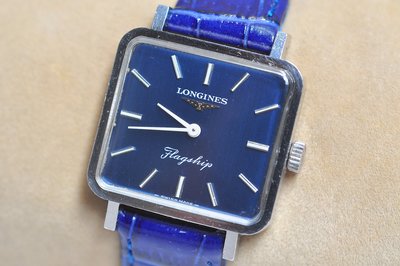 《寶萊精品》Longines 浪琴銀藍方型手動女子錶