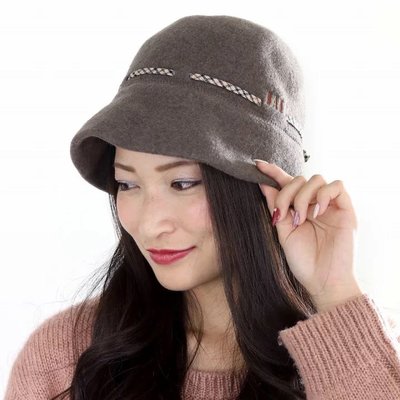 日本製 日本正版 DAKS 保暖 毛料 經典格紋蝴蝶結裝飾 遮陽帽 咖啡色 帽子 帽