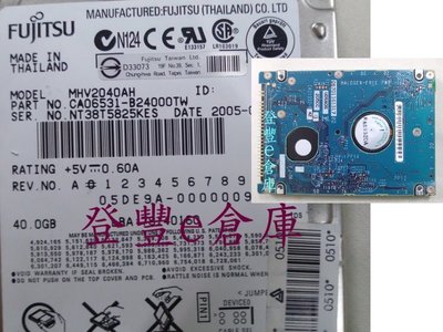 【登豐e倉庫】 F753 Fujitsu MHV2040AH 40G IDE 救電路板 主機冒煙 救資料