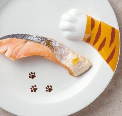 Ellys Natural •【日雜貨ZAKKA】橘子貓偷吃魚 • 貓掌迷 貓奴必備 療癒系 餐盤