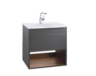 《振勝網》凱撒衛浴 LF5024 /EH25024DDP /60cm 面盆+鈦金灰抽屜式浴櫃 下方開放置物空間 不含龍頭