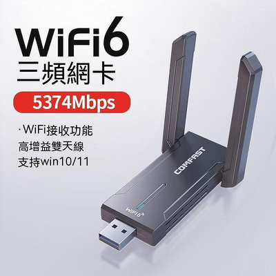 網卡 網卡 USB網卡 接收器 免驅WiFi6網卡千兆雙頻AX5400臺式機USB電腦接收器B12