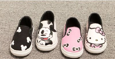 ♥ 【BF0021】 韓版男女童可愛kitty米奇帆布鞋 2款 (KT 米奇 現貨) ♥