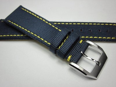 手錶帶 運動錶戶外登山錶優質藍色20mm22mm復合纖維錶帶真皮錶帶